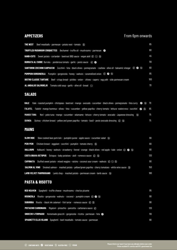 APPETISERS & MAINS FOR DINNER