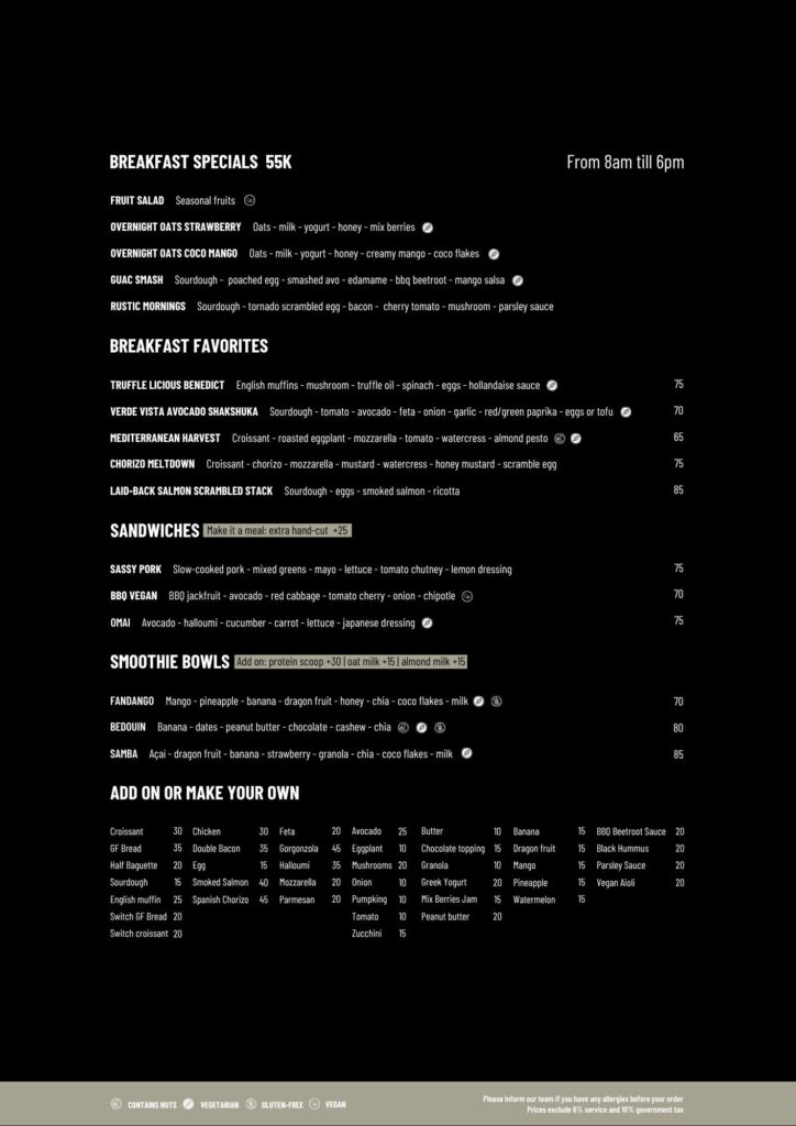BREASKFAST MENU